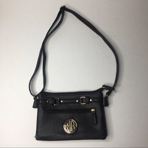 Bueno black vegan leather crossbody bag